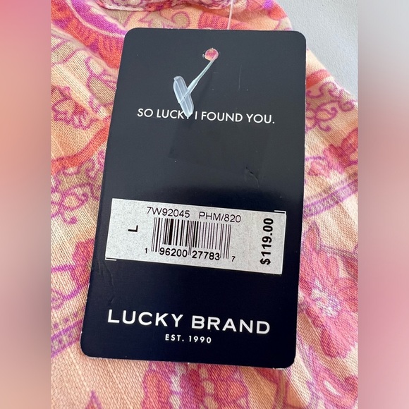 Lucky Brand Women's Mixed Print Tie Sleeve Tiered Dress Large NWT - Picture 9 of 14